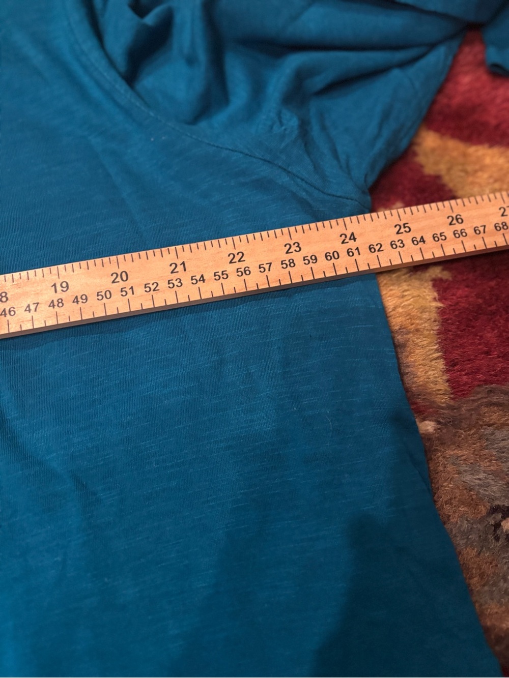 Eileen Fisher Teal Boat-Neck Long-Sleeve Tee - Picture 5 of 6